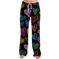 thumbnail image 5 of Youpwaven Valentine's Day Women's Heart Print Sleep Pajamas Pants - Soft Lounge Pants for Women, Drawstring Waist Loose Fit Nightwear for Romantic Evenings, 5 of 7