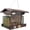 Milwaukee Brown & Weatherwood, variant on DutchCrafters Poly Hopper Bird Feeder with Suet Holder, Large Suet Feeder for Birds, Outdoor Hanging - Amish American Made (Turf Green & Cedar)
