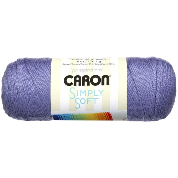 Caron Simply Soft Lavender Blue Yarn - 3 Pack of 170g/6oz - Acrylic - 4 Medium (Worsted) - 315 Yards - Knitting/Crochet