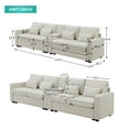 thumbnail image 4 of Uph114.2" Modular Sectional Sofa, Upholstered 4 Seater Sofa Couch with Console,Fabric U-Shaped Sofa with Cup Holders,USB Ports & 4 Throw Pillows for Living Room, Apartment,Beige, 4 of 9