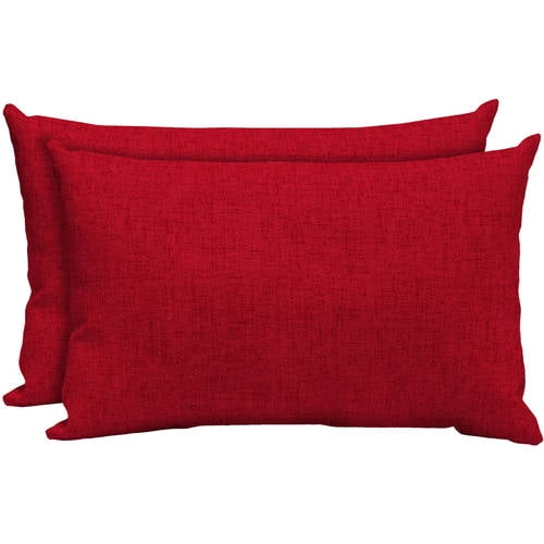 Mainstays Outdoor Patio Lumbar Toss Pillow, Set of Two