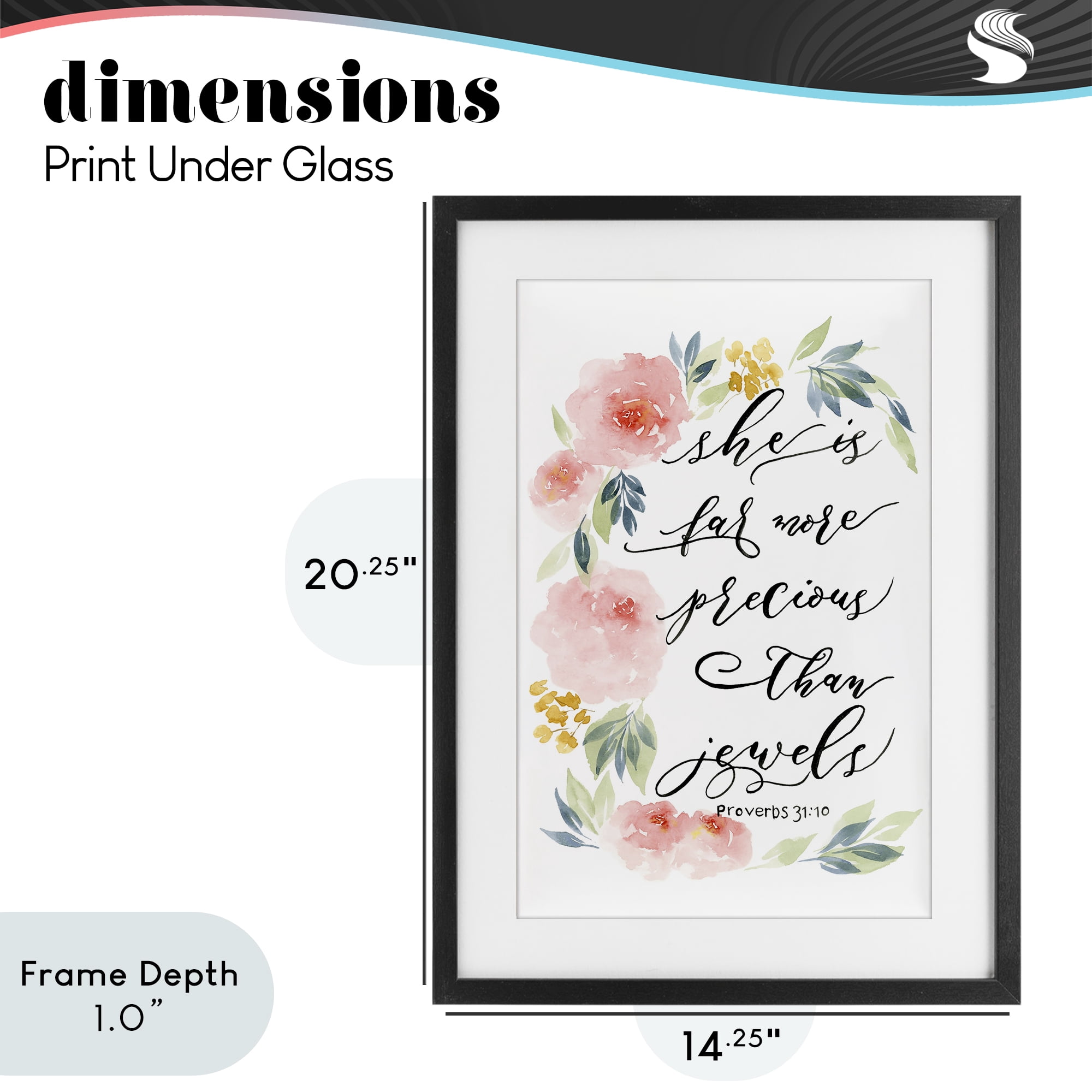 Stupell Industries Far More Precious Than Jewels Black Framed Print Under Glass, design by Lucille Price
