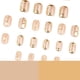 thumbnail image 4 of Uñas postizas adhesivas HPYFOI Gold Chrome cortas cuadradas, 24 piezas, 4 of 7