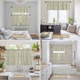 thumbnail image 6 of Sage Green Flowers Kitchen Curtains Sets for Windows 36 Inch Length, Rustic Pastoral Botanical Floral Leaf Rod Pocket Window Treatments Tier Curtains and Valances Set for Bedroom/Bathroom, 6 of 8
