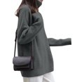 thumbnail image 4 of Women'S Loose Turtle Neck Long Sleeve Pullover Sweater Autumn and Winter Knitted Pullover Top Grey One size, 4 of 10