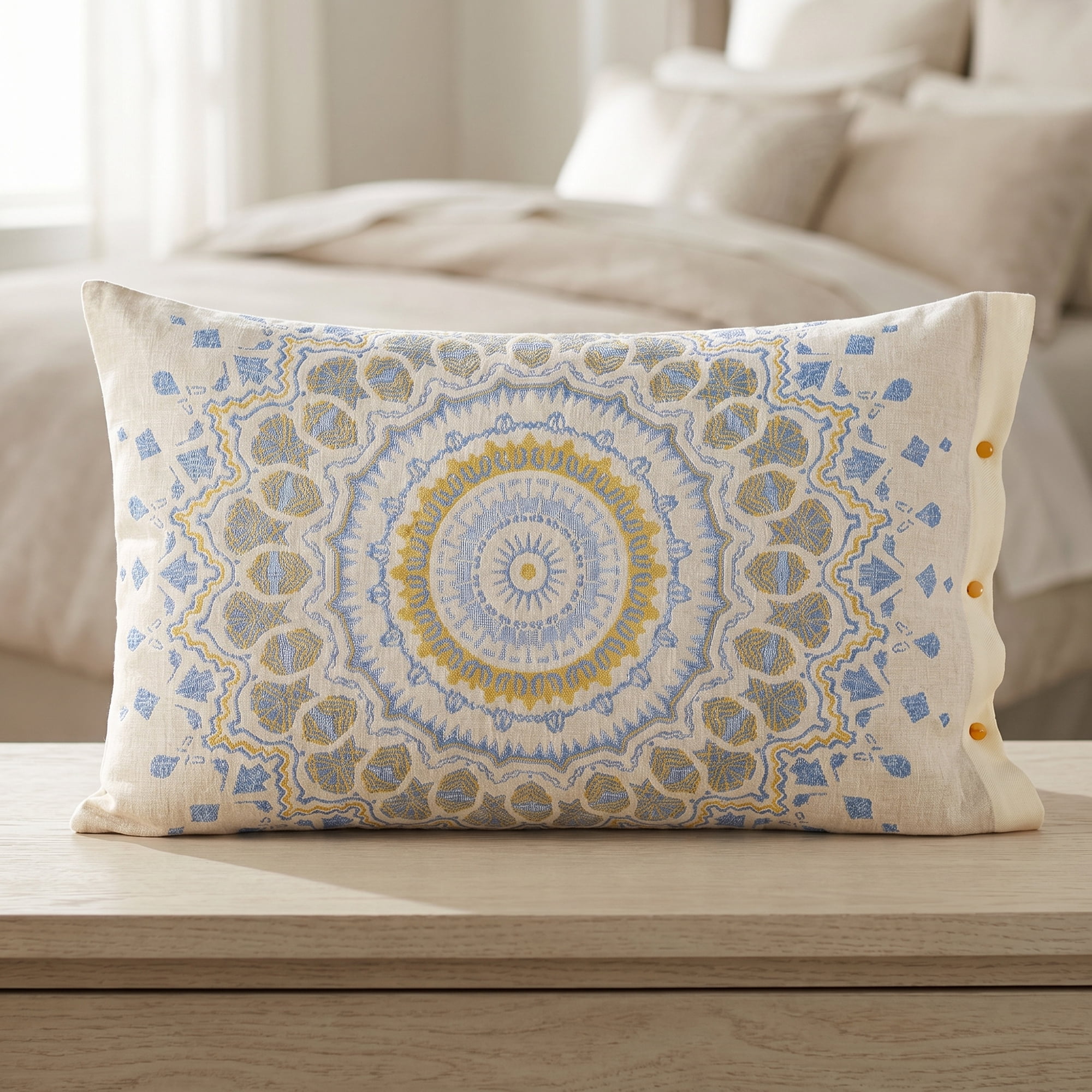 Unique Bargains 2 Pcs Cotton Cooling Envelope Closure Comfortable Pillowcase Queen Blue