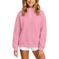 thumbnail image 2 of Kids Half Zip Sweatshirt Trendy Mock Neck Long Sleeve Pullover Tops Loose Fit Casual Sweatshirt for Boys and Girls Sizes 3-14Y, 2 of 10