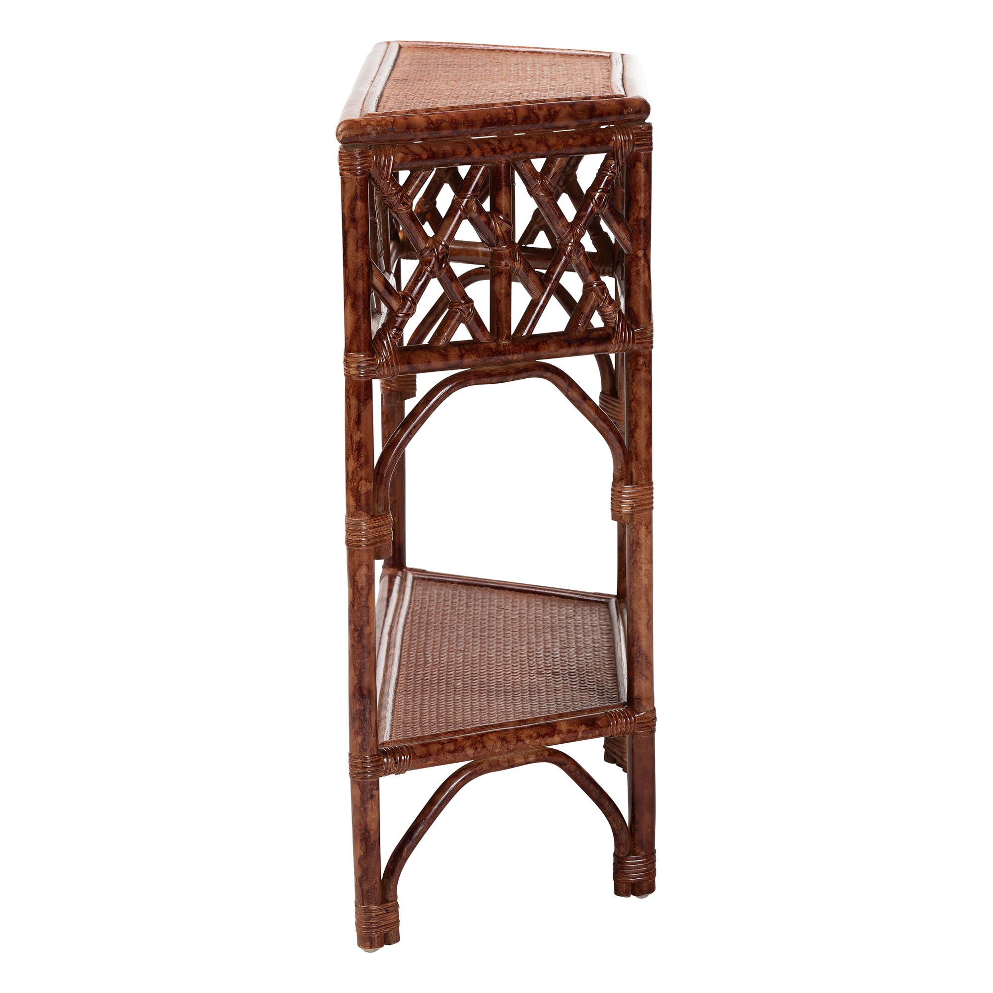bali & pari Gaspar Boho Console Table, Marbled Tortoise Brown