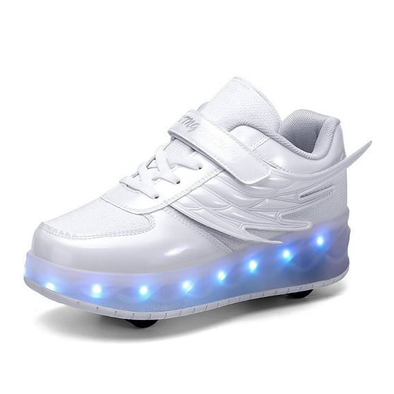 Kids Wheels Shoes with Lights Rechargeable Roller Skates Shoes Retractable Wheels Shoe LED Flashing Sneakers for Girls Boys Gift