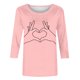 thumbnail image 5 of Tops de Cuello Redondo para las Mujeres Moda Impresa 3/4 Mangas Blusa Casual Top, Estante de Imitación, 5 of 5