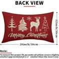 thumbnail image 3 of Red Merry Christmas Tree Deer Lumbar Pillow Covers 12x20 Set of 2 Rustic Xmas Print Decorative Outdoor Pillowcases Winter Farmhouse Throw Cushion Case Decor for Couch Sofa Bed, 3 of 6