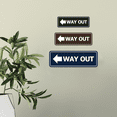 thumbnail image 4 of Signs ByLITA Standard Way Out (Left Arrow) Door or Wall Sign Durable ABS Plastic | Laser Engraved | Easy Installation | Elegant Design Sign (Black Gold) - Large, 4 of 7