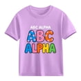 thumbnail image 4 of Boys ABC Graphic Tee Purple 100% Cotton Soft Shirt | Kids Alphabet Tshirt for Kids to Big Kids 3-10 Years | Educational Play & School Shirt for Boys,Size 7 T, 4 of 9