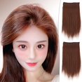 thumbnail image 1 of XINQIHANG 2 Pcs Extensions de Cheveux Courts à Clipser pour Hommes et Femmes, 8 Pouces 1Pcs Invisible 2 Clips à Clipser, Postiches Sans Couture Brun Clair Ajoutant du Volume de Cheveux pour Cheveux Clairsemés, 1 of 7
