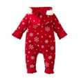 thumbnail image 5 of Edvintorg 0-18Month Toddler Christmas Outfit Baby Boys Girls Rompers Long Sleeve Red Plush Cute Bear Ears Winter Thick Keep Warm Jumpsuit Romper Onesies Outwear Outfits On Clearance, 5 of 6