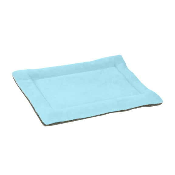 PureCasa Polyester Dog Cat Bed Cushion, Washable Non-Slip Pet Bed Plush Kennel for Fall Winter, Household Large Comfortable Warm Sleeping Pads, Rectangle, 1 Pack, 20"x14"x1.6", Light Blue
