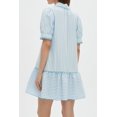 thumbnail image 3 of Vestido EZAPINE a rayas para mujer con cuello y manga corta azul, 3 of 7
