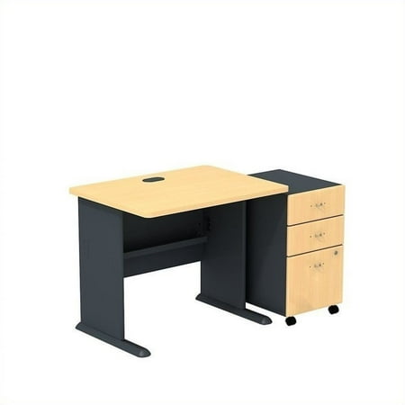 Bush Business Series A 36 Desk With Mobile File Cabinet In Beech