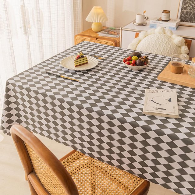 HQJHQS Heavy Duty Vinyl Table Cloth Plastic Tablecloths, Waterproof Oil Proof Spill Proof Tablecloth, Wipe Clean Square PVC Table Cover for Indoor and Outdoor Use 35x35 Inch 90x90cm, Lauret
