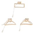 thumbnail image 3 of Claw Clip With Dangle Chain 3Pcs Fashion Pearls Hair Jaw Clip For Women Ceremonies 7.50X4.00X3.20CM Stylish, 3 of 3