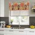 thumbnail image 4 of Orange Pumpkin Fall Curtain Valances for Windows, Kitchen Valance Window Treatments Panel 2 Pack, Cattle Thanksgiving Checkered Farmhouse Wooden Short Curtains for Bathroom Bedroom 60 x 18 Inch, 4 of 8