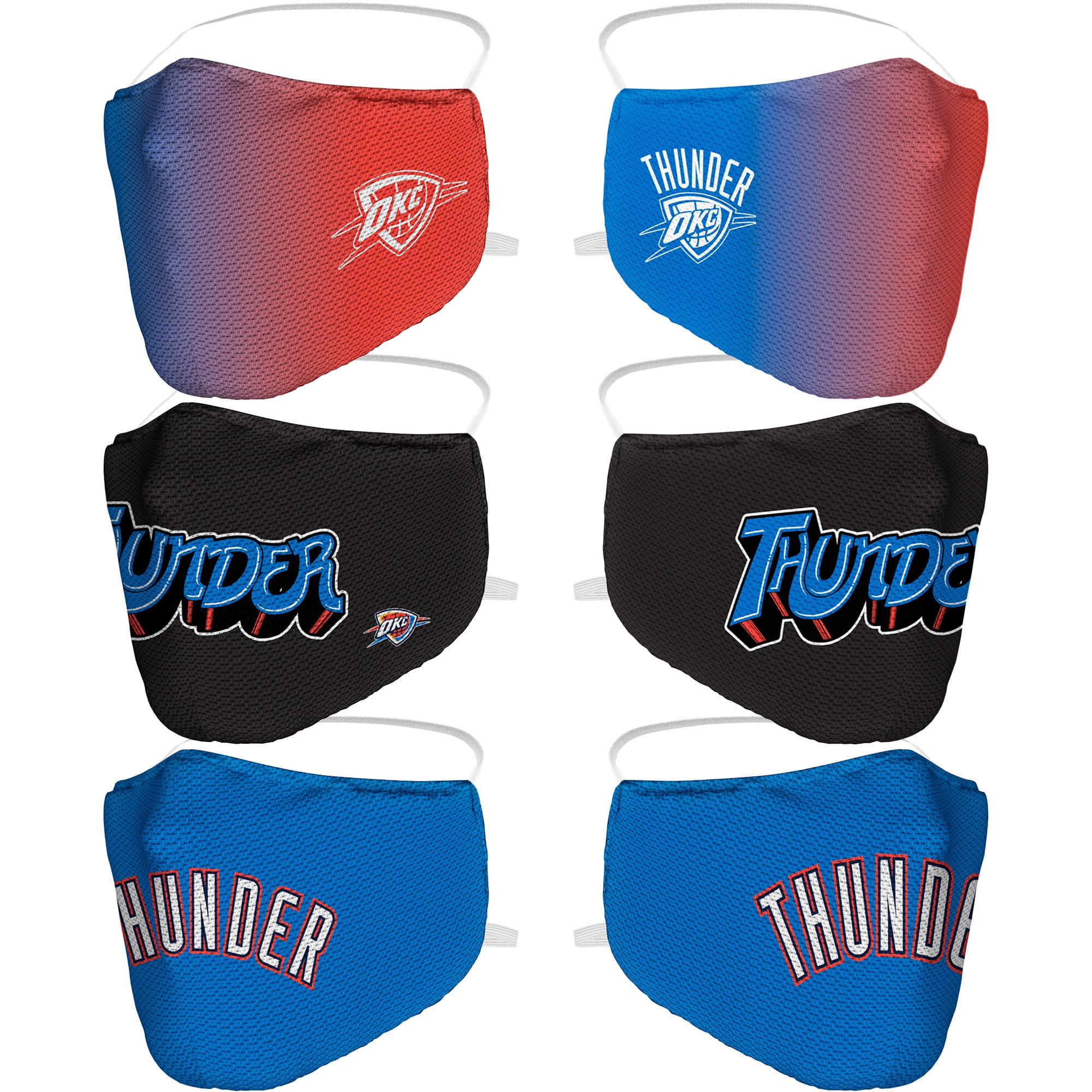 Adult Fanatics Branded Oklahoma City Thunder Team Logo Face Covering 3-Pack