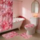 thumbnail image 4 of Accesorios de baño Cortina de ducha de San Valentín con lazo Impresión digital en tinta rosa Cortina divisoria impermeable para baño Conjunto de baño de poliéster, 4 of 6