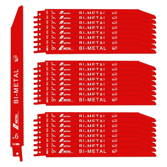 NUAHRHY 25Pcs Reciprocating Saw Blades 9 inch 14/18 TPI Bi Metal Pruning Saw Blades High Speed Steel Wood Cutting Saw Blades with Storage Case Quick Release Saw Blade for Wood Logs Iron