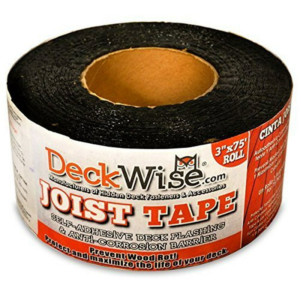 DeckWise WiseWrap JoistTape 3 x 75 SelfAdhesive Deck Joist Flashing Tape for Hardwood Thermal
