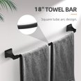thumbnail image 2 of GIMBELEN Bathroom Hardware Set Matte Black Wall Mounted Bathroom Towel Bar Set Hardware Accessories Set 5 Pieces Includes 18 Inch Towel Bar, Towel Ring, 2 Robe Towel Hooks, Toilet Paper Holder C98, 2 of 3