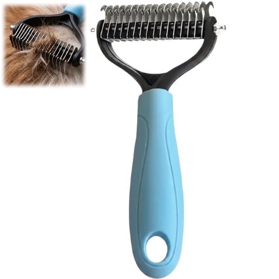 Bisitoy Dematting Comb for Dogs, Stainless Steel Blade with Rotating Teeth for Pet Detangling and Mat Removal