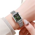 thumbnail image 2 of Resicozy Classic Square Watches for Women 2026 with Numerals Ladies Casual Fashion Dress Watch Silver with Green Face, 2 of 3