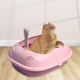 thumbnail image 5 of Gazechimp Cat Litter Boxes Toilet,High Sided Portable Pet Litter Tray,Kitten Litter Pan Anti Splashing for Indoor Cats ,Small Animal Pink, 5 of 9