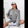 thumbnail image 4 of Sudaderas de Larga para Mujer Gris M, 4 of 7