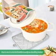 thumbnail image 3 of Yayeee Pot Holders Kitchen Heat Resistant with Pocket 7"x9.8" Cotton Oven Cooking Hot Pads, Pink Cityscape Painting, 3 of 7