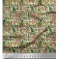 thumbnail image 1 of Soimoi Cotton Voile Fabric Leaves, & Parrot Bird Printed Craft Fabric by the Yard 56 Inch Wide, 1 of 1