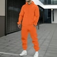 thumbnail image 2 of ibiyuan Mens Track Suits 2 Piece Set Big and Tall 5xl Matching Outfits Casual Hoodie Pullover Tops Sweatsuit Pants Track Suits,Orange, 2 of 4