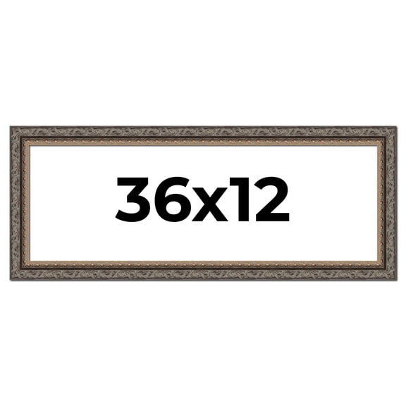 36x12 Frame Black Real Wood Picture Frame Width 2 inches | Interior Frame Depth 0.5 inches | Fitz