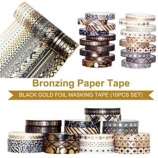 5 Rolls/Set Washi Tape Self-Adhesive Easy to Tear Multi-use Easily Torn  Washi Tape for Planner Black Washi