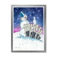 thumbnail image 3 of Designart Christmas Snowman With Cat Traditional Framed Wall Art, 3 of 4