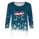 thumbnail image 4 of Puntoco Blusa de manga 3/4 con cuello redondo y estampado navideño para mujer, 4 of 5