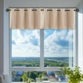 thumbnail image 4 of Lilgiuy Beige Window Valance for Kitchen, Solid Color Light Filtering Decorative Grommet Black Out Short Window Valance Curtains for Kitchen Bedroom Living Room Window, 29.13" x 14.17", 4 of 5