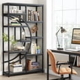 thumbnail image 6 of Industrial 5 Tier Etagere Bookcase Freestanding Tall Bookshelves Display Shelf Storage Organizer with 9-Open Storage, 6 of 7