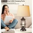 thumbnail image 7 of Partphoner Farmhouse Rustic Nightstand Lamp Set of 2 with USB Ports, Touch Control 3-Way Dimmable, 7 of 7