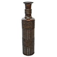 thumbnail image 3 of Antique Decorative Brown Hand Curved Mango Wood Floor Flower Vase with Unique Textured Pattern, 36 Inch, 3 of 6