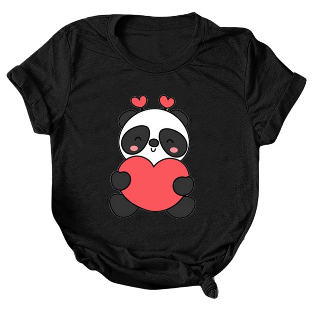 Camiseta estampada de manga corta con estampado de animales para mujer, cuello redondo, informal, suelta, blusas, camisas, túnicas Pompotops hkajfhjk462442