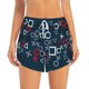 thumbnail image 2 of Balery Navy Blue Geometric Pantalones cortos deportivos para mujer con forro y dos bolsillos, elásticos, para entrenamiento, gimnasio, yoga-X-Large, 2 of 7