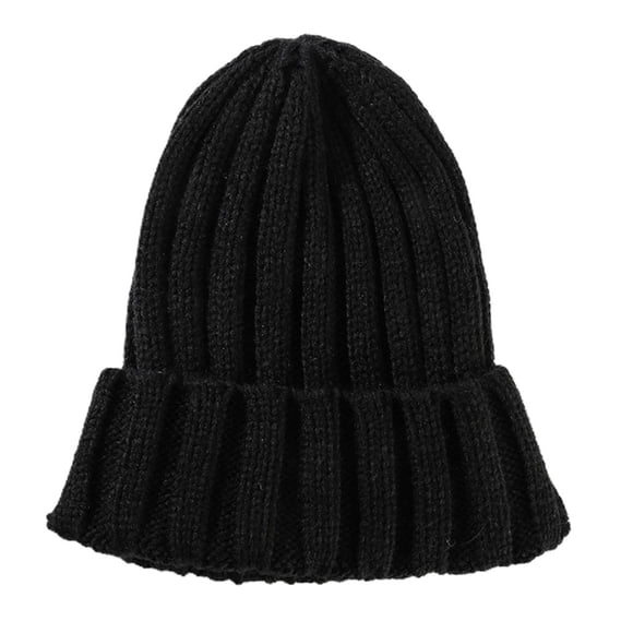 Gorro de lana suave de punto elástico grueso CUTICAT negro