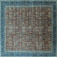 thumbnail image 1 of Ahgly Company Indoor Square Oriental Light Blue Industrial Area Rugs, 3' Square, 1 of 4