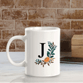 thumbnail image 5 of J Floral Pattern 11oz Ceramic Coffee Mug | Initial Personalized Gift, 5 of 7